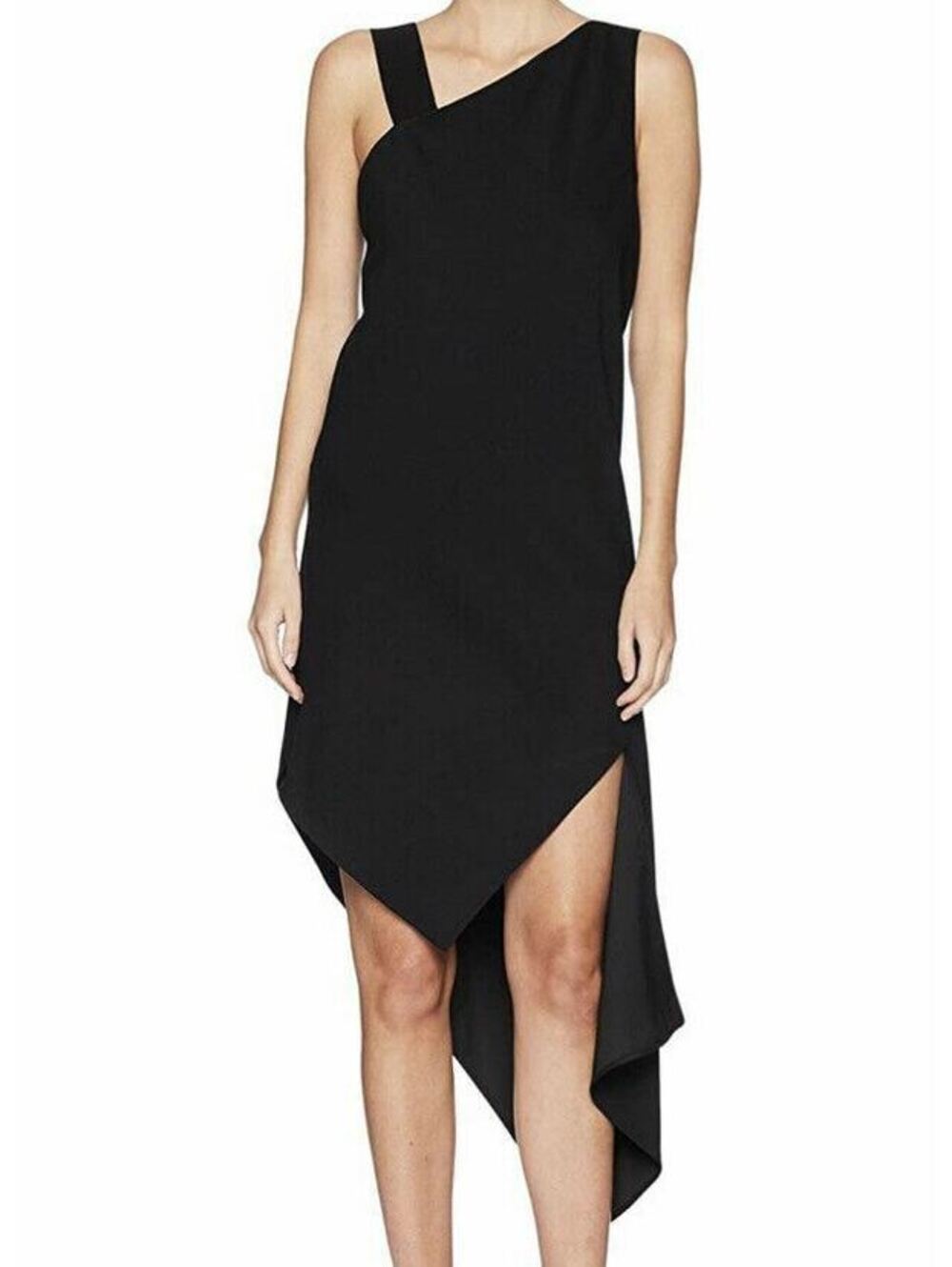 NWT Neil Barrett Womens Spiral Fall Away Dress Black Size 44